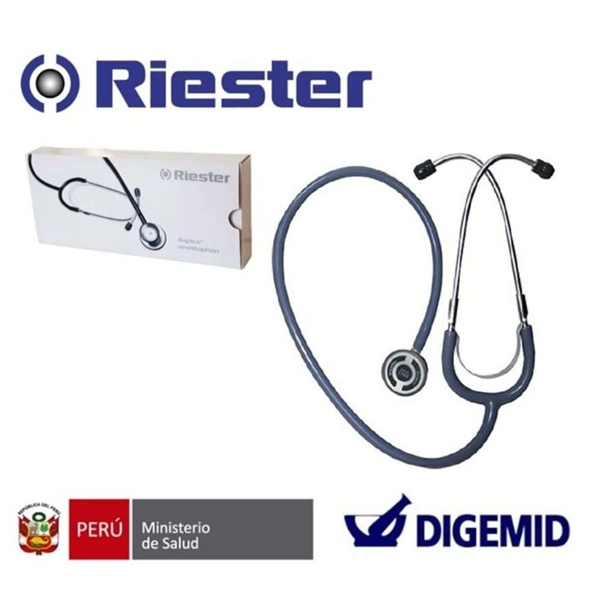 RIESTER - ESTETOSCOPIO RIESTER ANESTOPHON - AZUL DE ALUMINIO Y ACERO