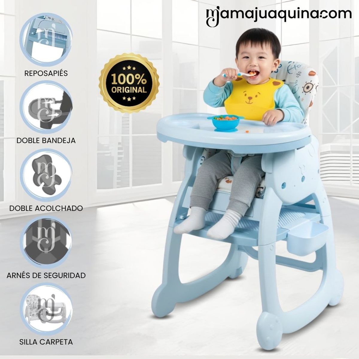 BABY - Silla de Comer de Lujo «ARTTIE» Edición Limitada Light Blue