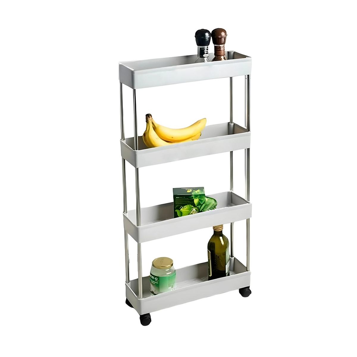 GENERICO - Pack4 Estanteria para Hogar de 4 Pisos en Color Blanco