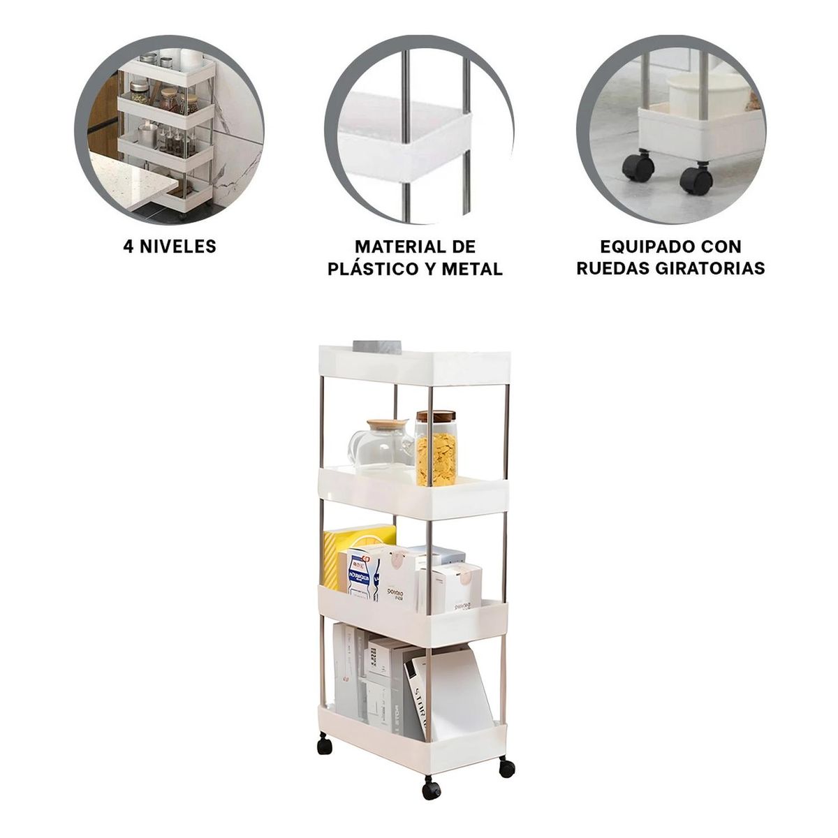 GENERICO - Pack6 Estanteria Util de Tono Blanco Y+Papel de Regalo