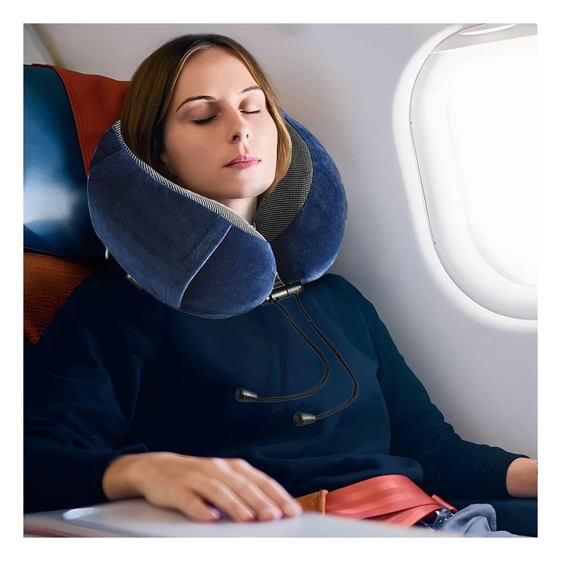 GENERICO - Pack2 Almohada de Cuello Util para Viajar en Azul Espuma