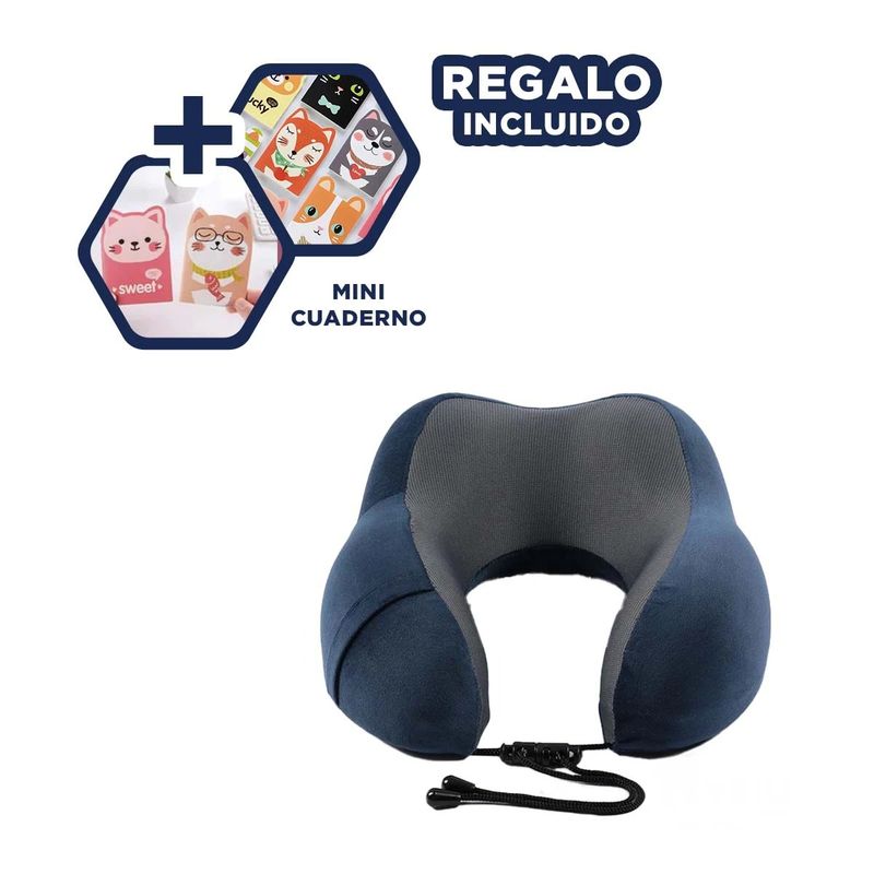 GENERICO - Pack5 Cojin de Cuello en Azul Espuma Y+Regalo Agendita