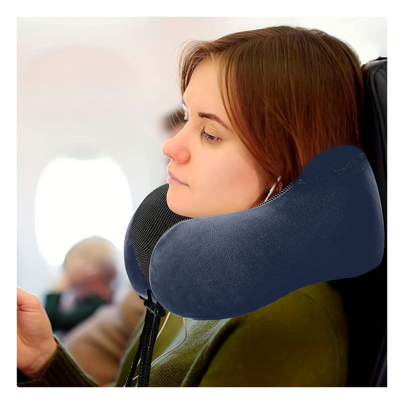 GENERICO - Pack9 Almohada Comoda y Ligera para Viajar en Azul Espuma
