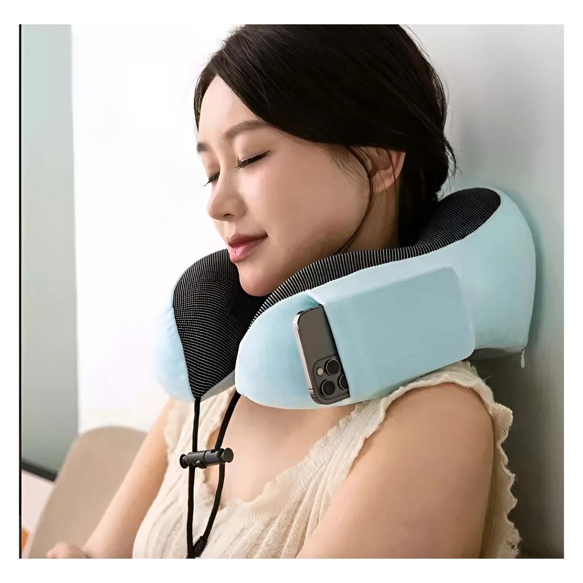 GENERICO - Pack2 Cojin Relajador en Color Celeste Y+Ligas de Regalo