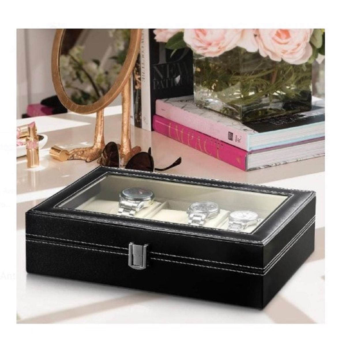 GENERICO - Organizador de 12 Compartimientos para Reloj de Calidad