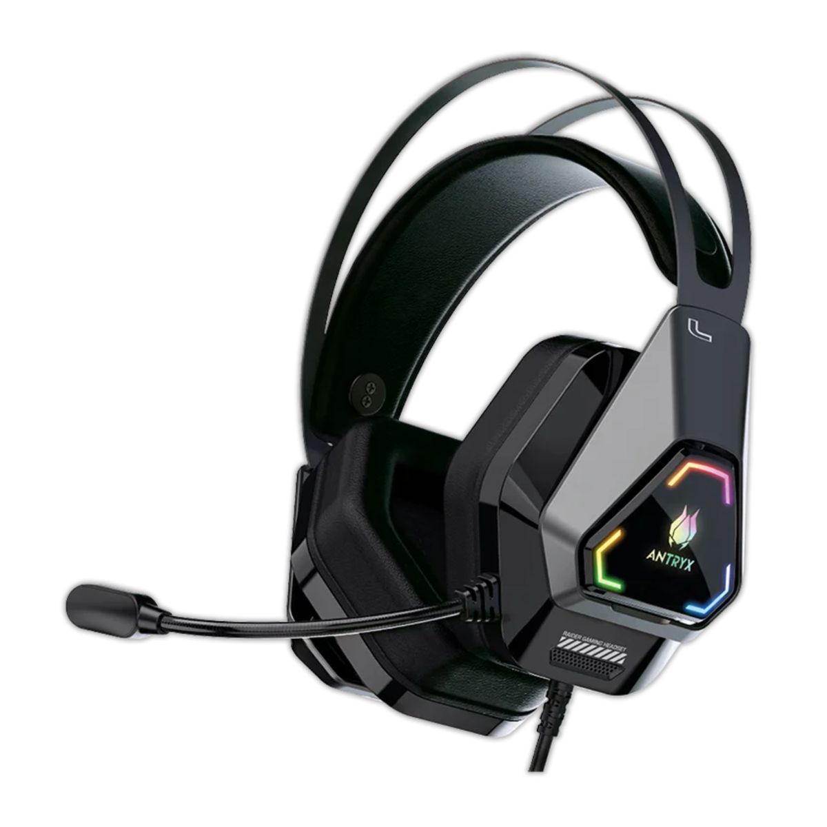 ANTRYX - AUDIFONO GAMER ANTRYX RAIDER PLUS BLACK 7.1 VIRTUAL SURROUND RGB