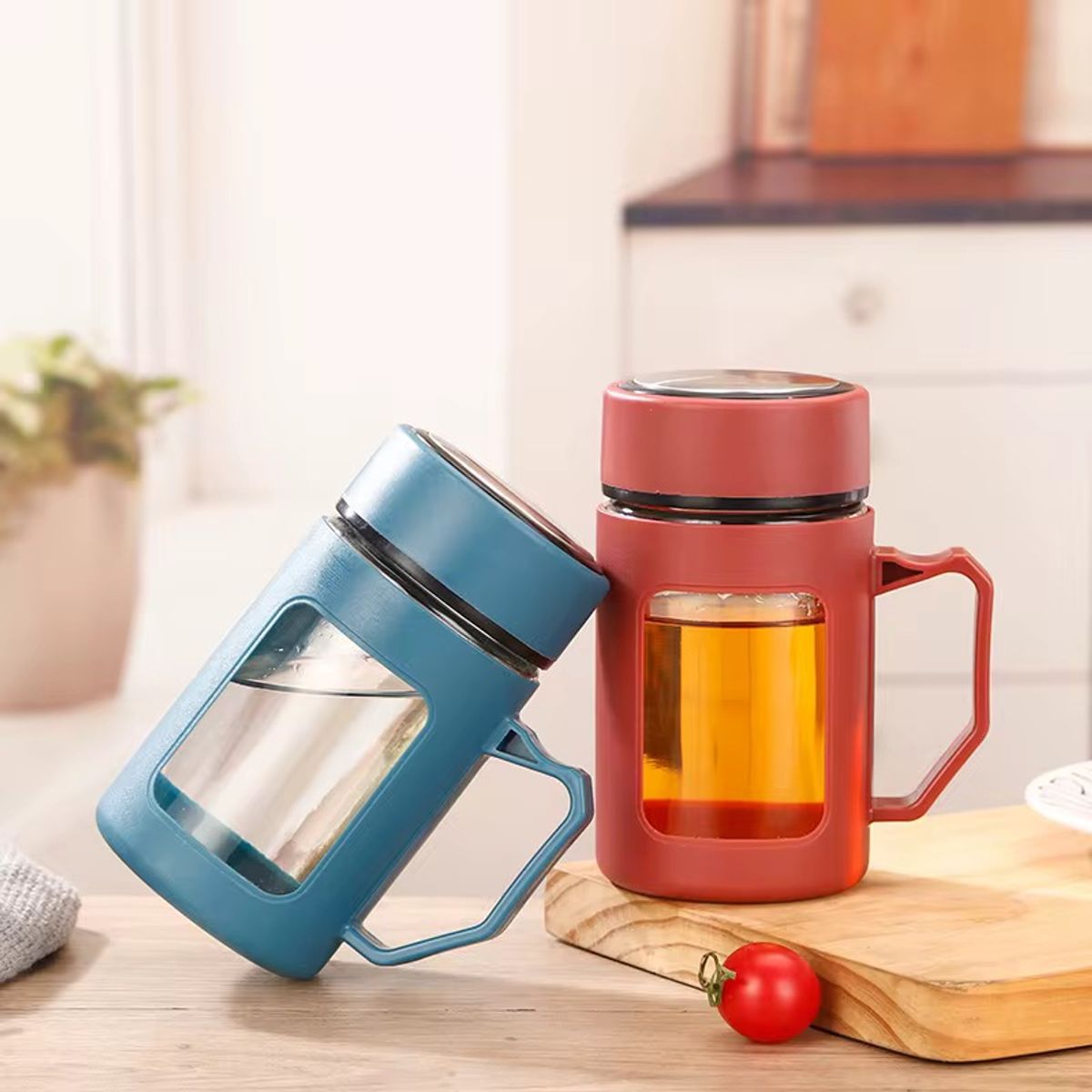 GENERICO - TOMATODO CON ASA PARA BEBIDAS CALIENTES ROJO