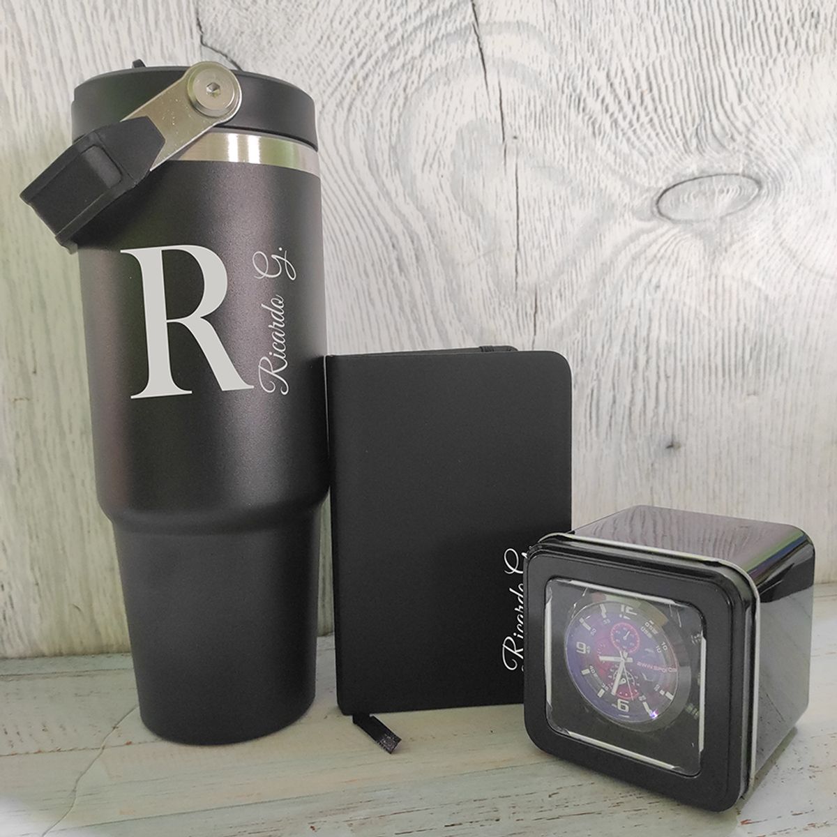 M MATIX SHOP - Matix - Regalos Personalizados Dia del Padre - Termo +  Libreta  + Reloj