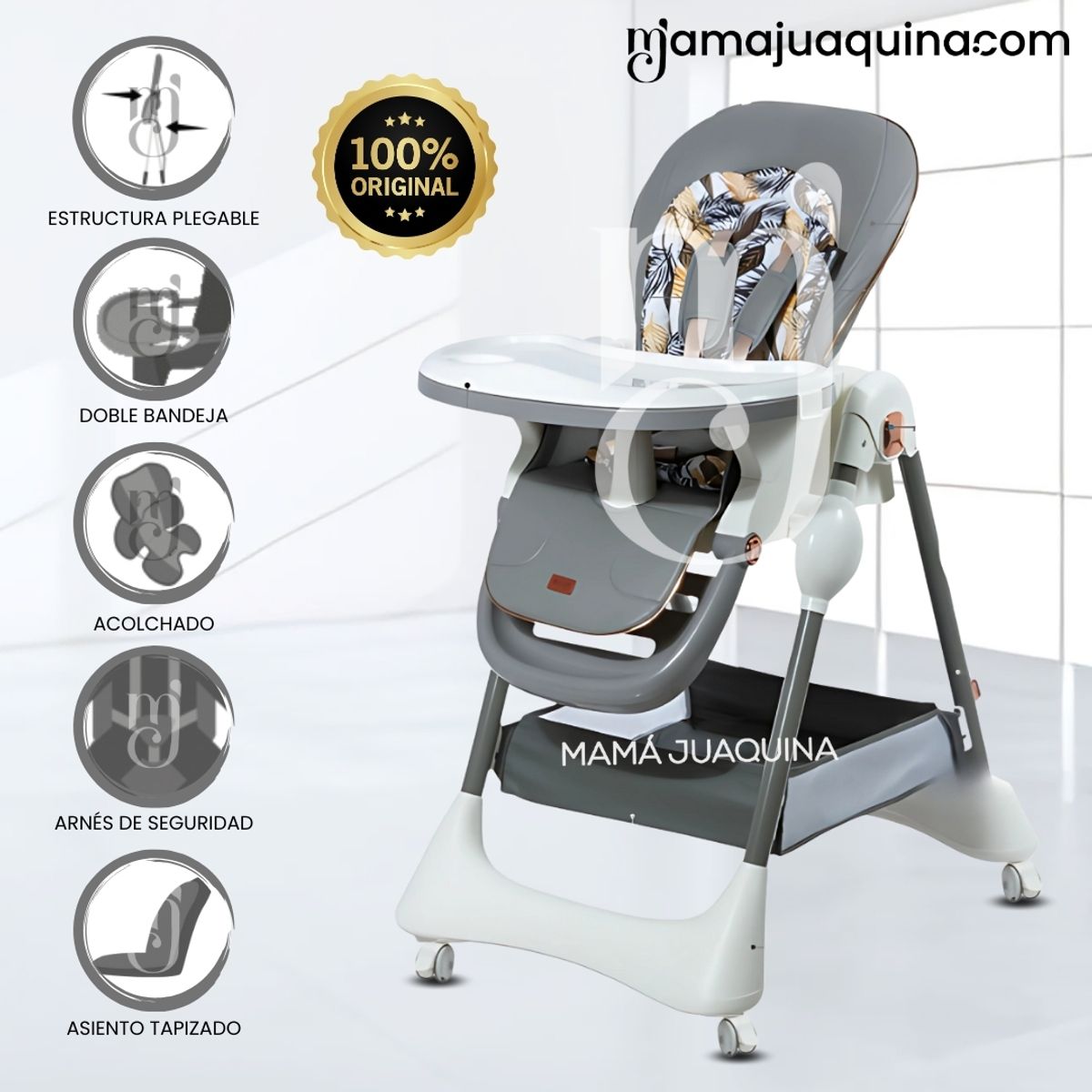 BABY - Silla de Comer de Lujo «YUMI» Edición Limitada Gray