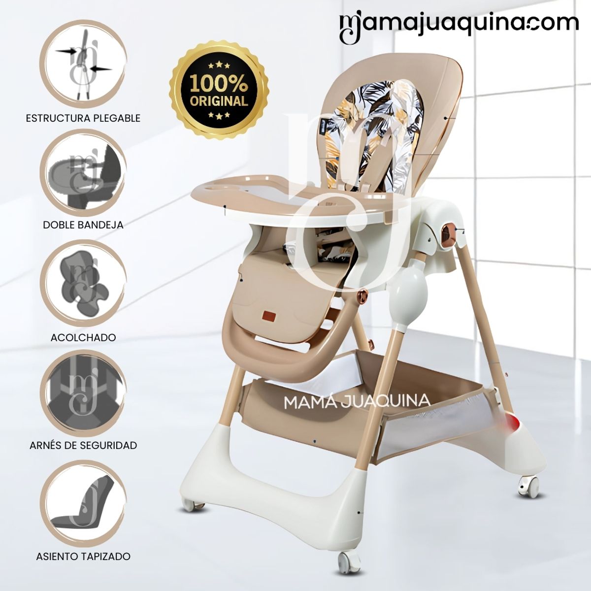 BABY - Silla de Comer de Lujo «YUMI» Edición Limitada Beige