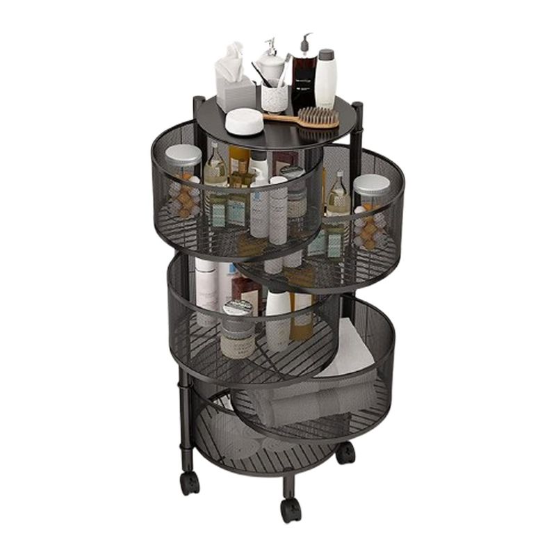 GENERICO - Pack2 Repisa Circular 5 Pisos en Negro Y+Ligas de Regalo