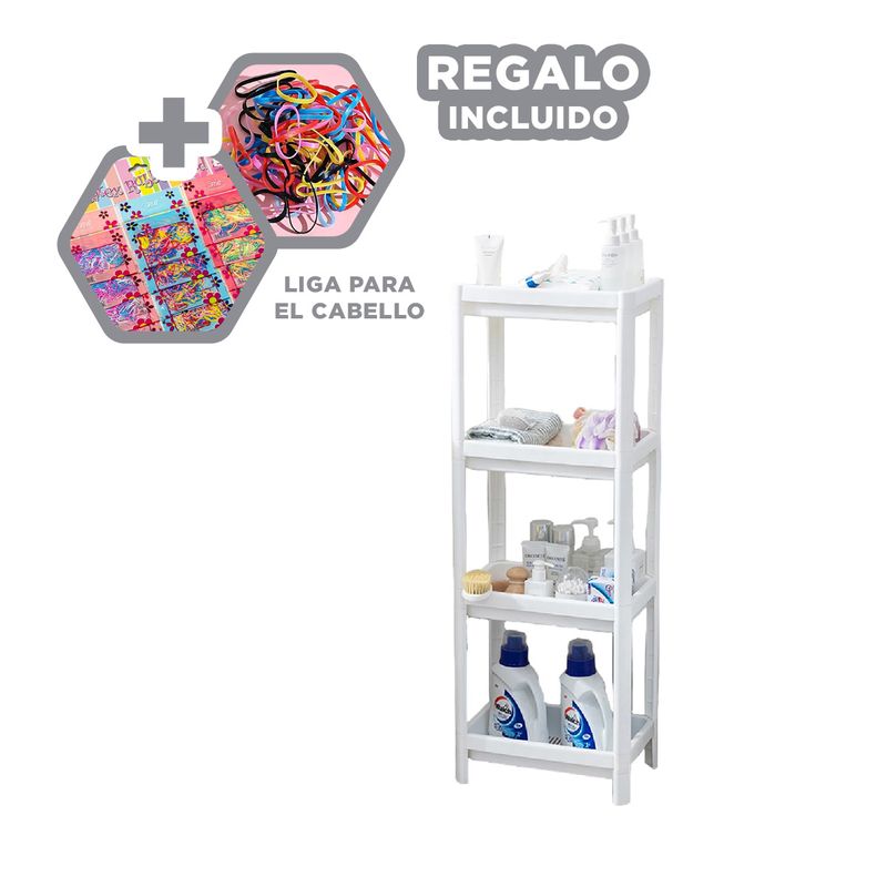 GENERICO - Organizador Elegante 4 Niveles en Blanco Y+Ligas de Regalo