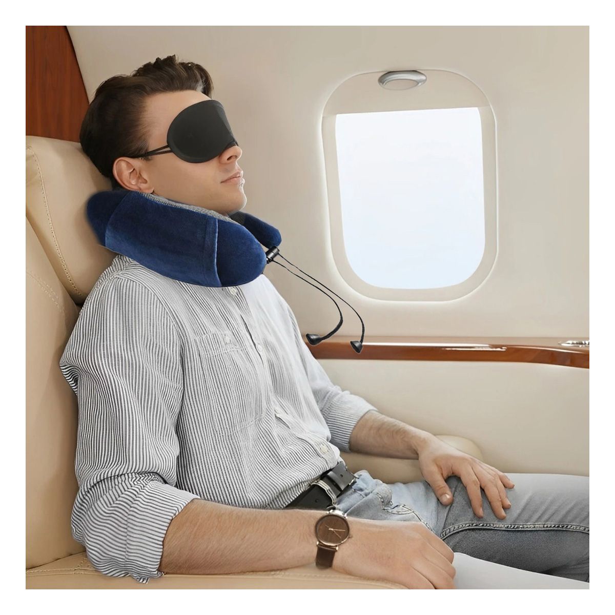 GENERICO - Pack5 Almohada Suave para Cuello en Paseos Azul Espuma