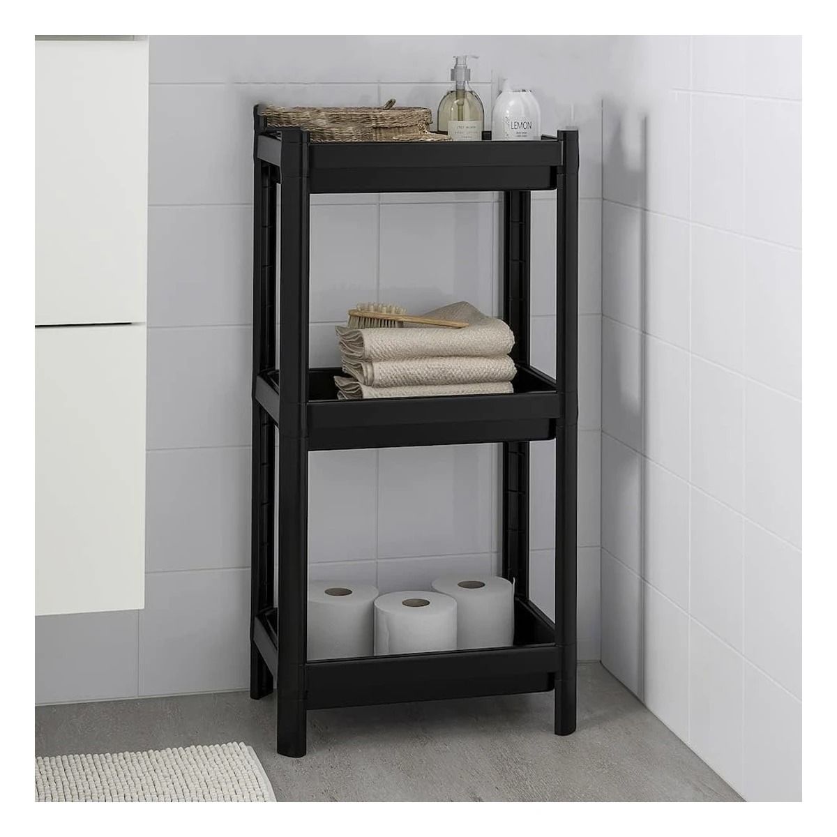 GENERICO - Pack6 Organizador Dinamico para Deposito 3 Pisos de Negro