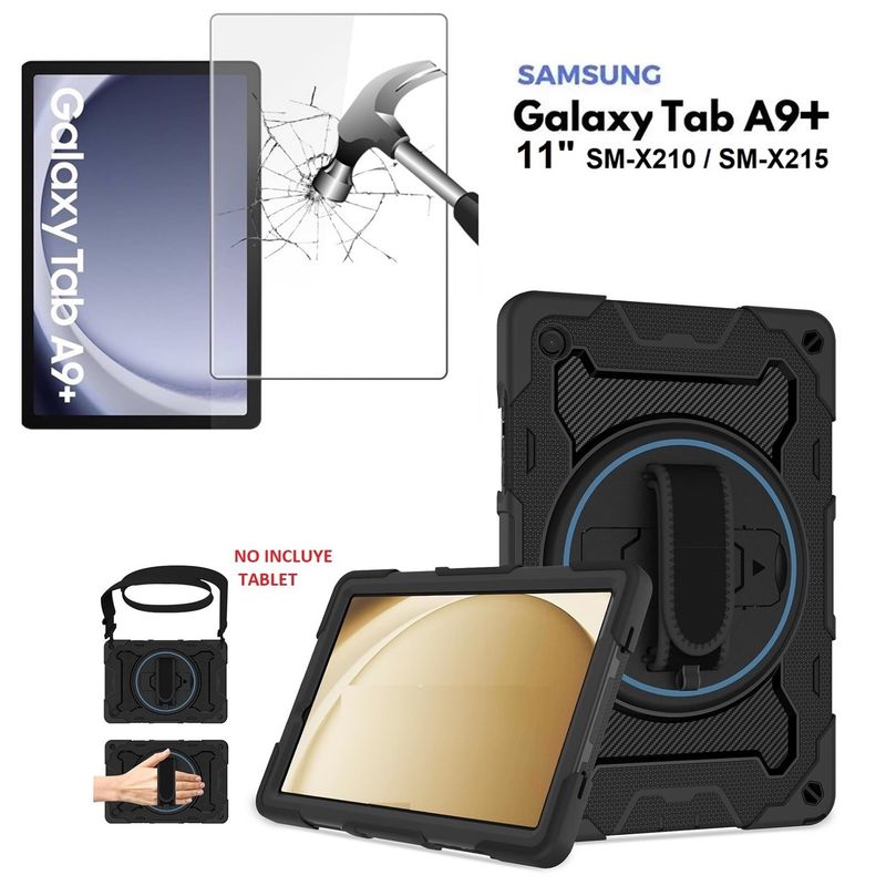 GENERICO - Funda Armor + Mica de Vidrio para Samsung Tab A9 Plus 11.0 SM-X210