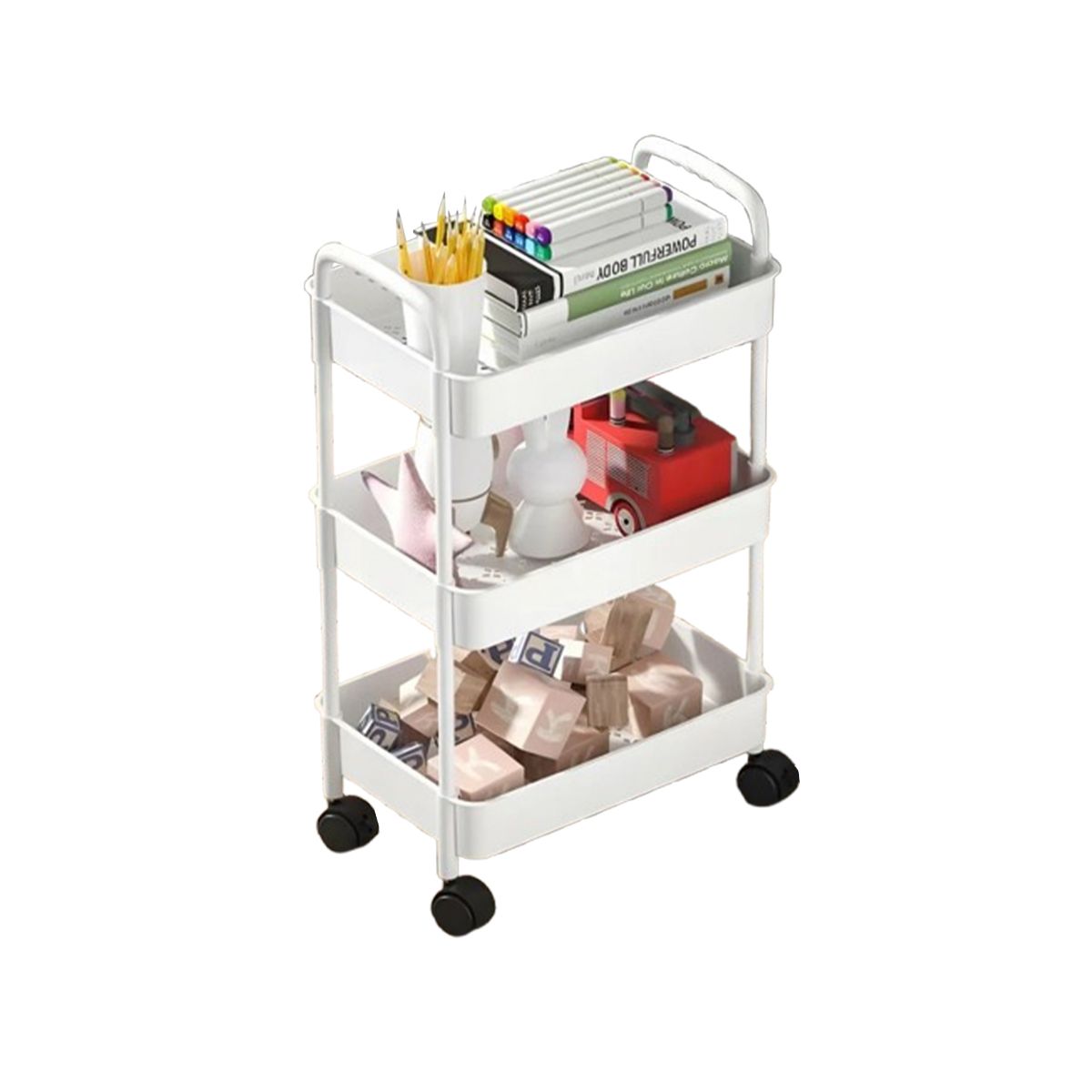 GENERICO - Pack4 Estante Plastificado Color Blanco Y+Regalo Stickers