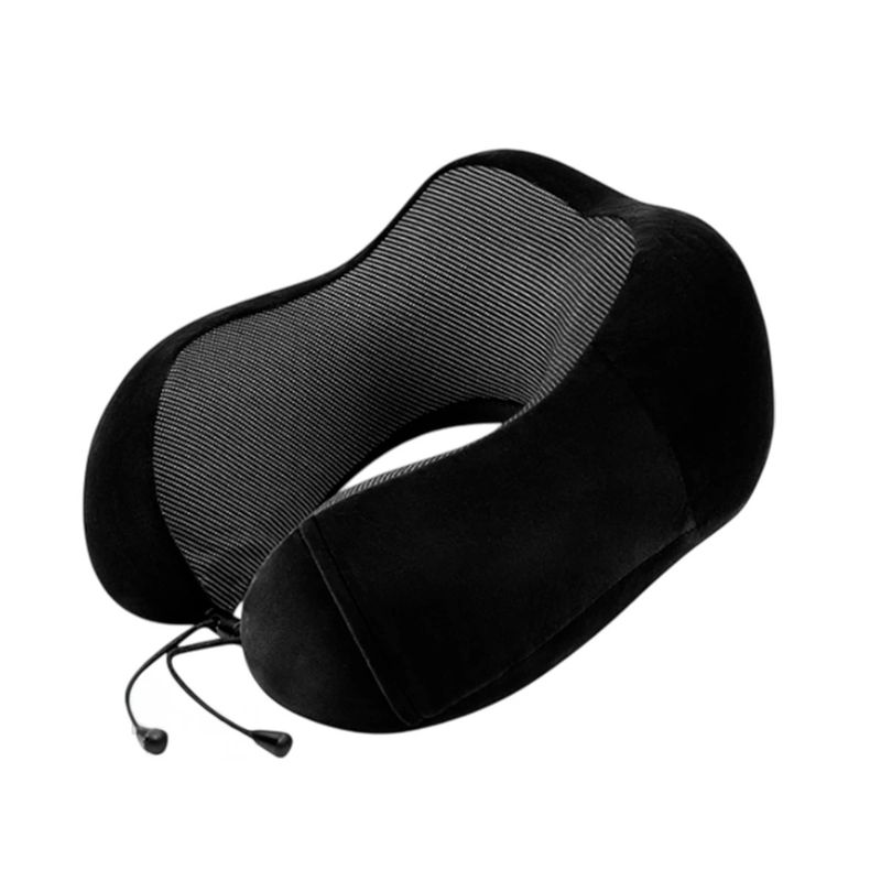 GENERICO - Almohada Util para Cuello para Viajar en Color Negro