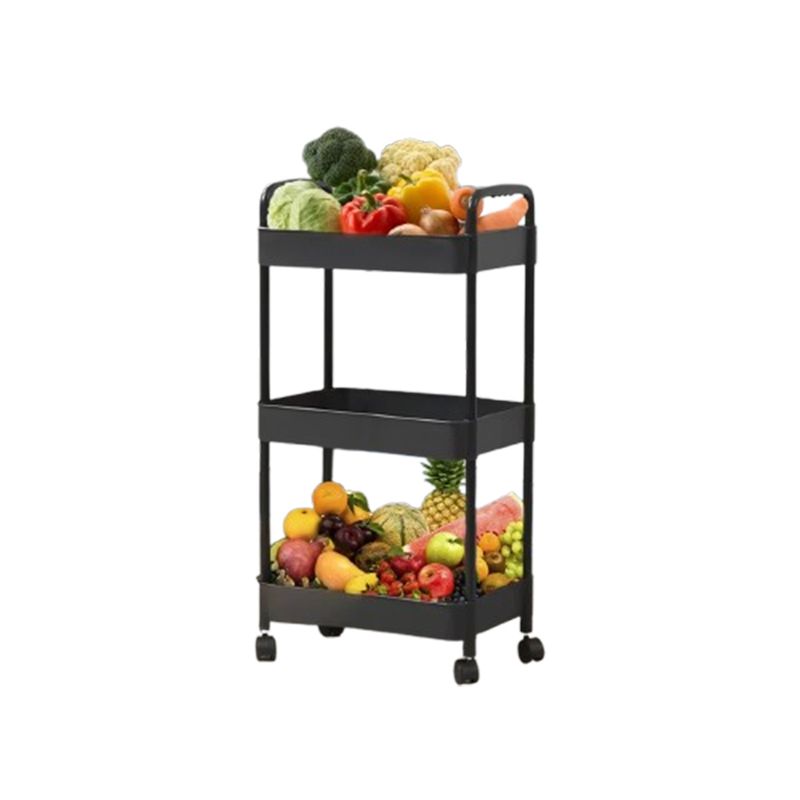 GENERICO - Pack2 Estante de Cocina de 3 Niveles con Ruedas en Negro