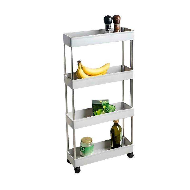 GENERICO - Pack2 Estante Hogar de 4 Cestas en Blanco Y+Papel de Regalo