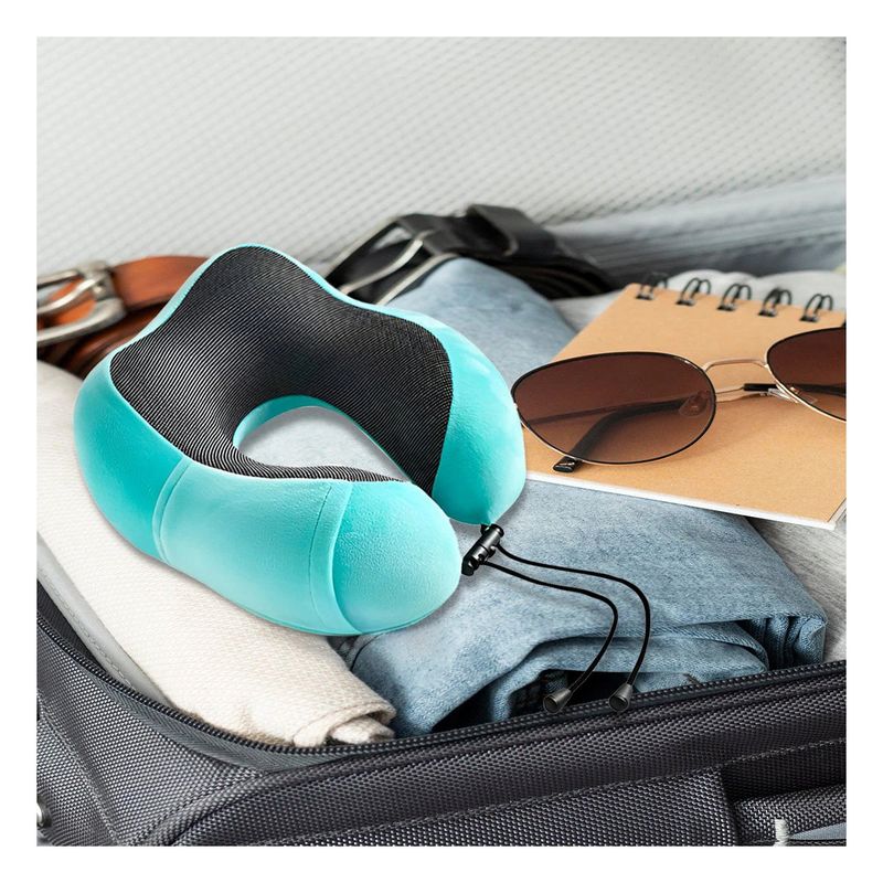 GENERICO - Pack9 Almohada Modernapara Viajes en Color Celeste