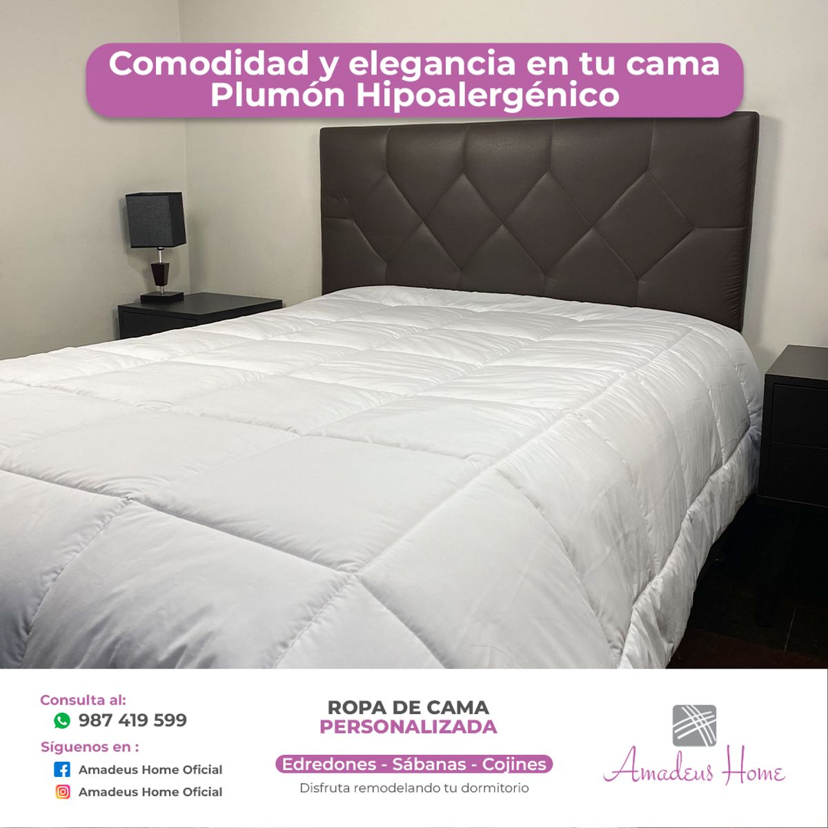 AMADEUS HOME - Plumón Hipoalergénico 2plazas ¡Relleno de Fibra Térmica