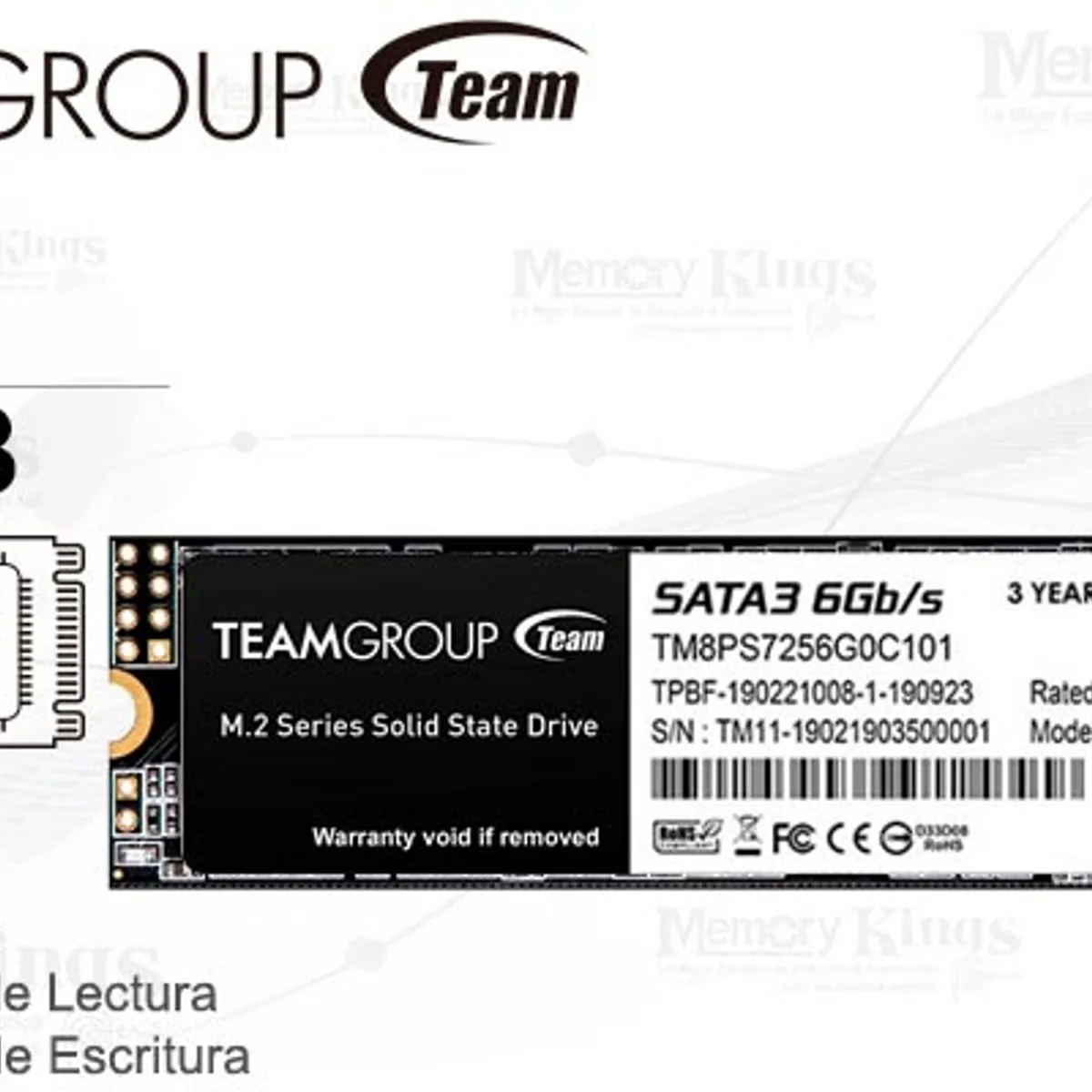 TEAM GROUP - Unidad en estado solido TG MS30 M.2 2280 256GB SATA III 6Gb/s