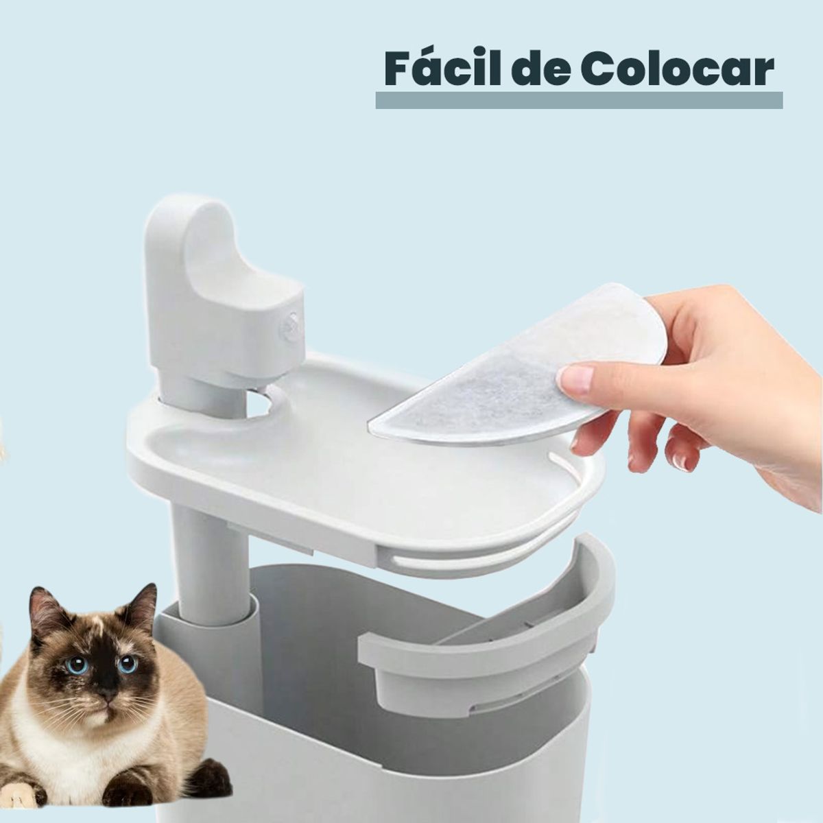 AMICATS - Pack de 5 Filtros para Bebedero Recargable MEDIALUNA