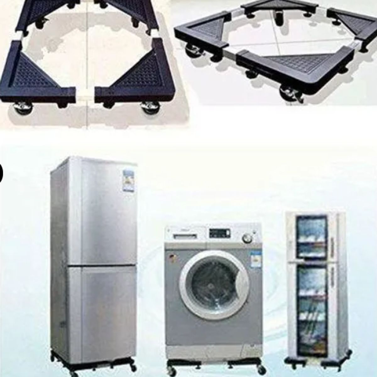 GENERICO - Base Ajustable Multifuncional con Ruedas para Electrodomésticos