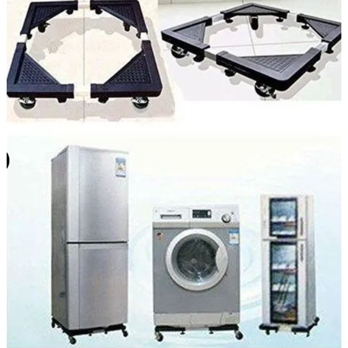 GENERICO - Base Ajustable Multifuncional con Ruedas para Electrodomésticos