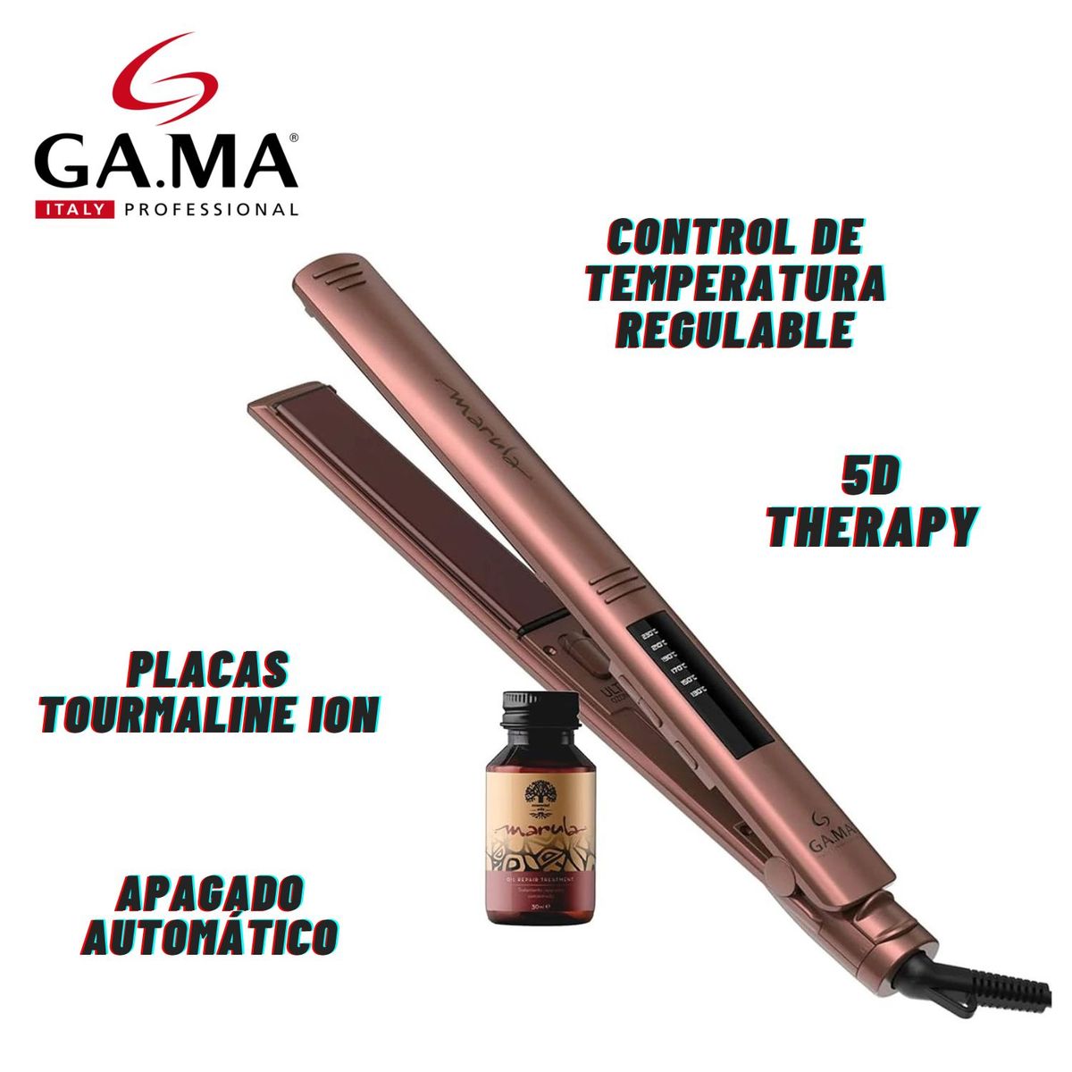 GAMA - Alisadora de Cabello Starlight Marula 5D PKCC00000002200 + Oil 30 ml