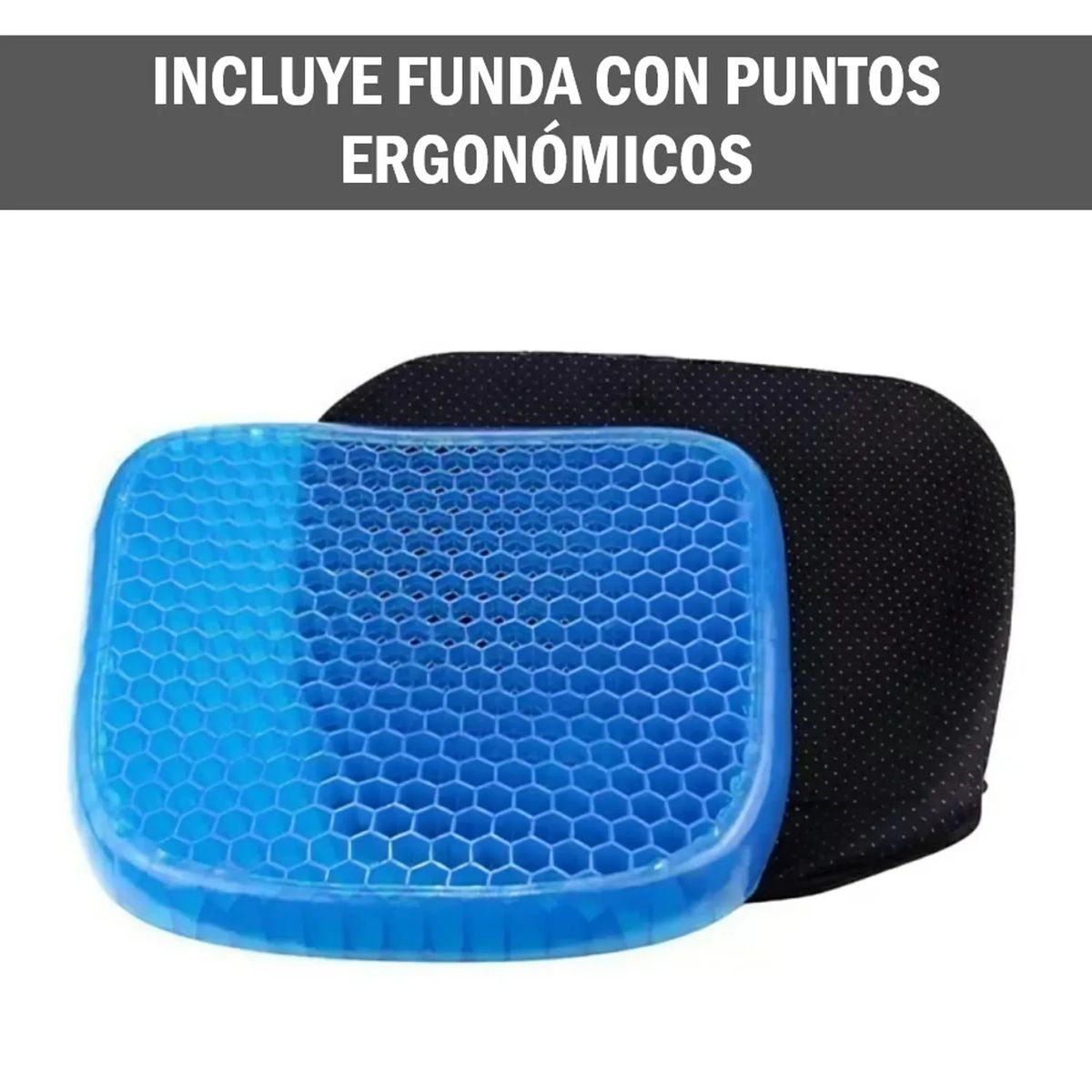 GENERICO - Cojín Asiento Gel Ortopédico Transpirable con Funda