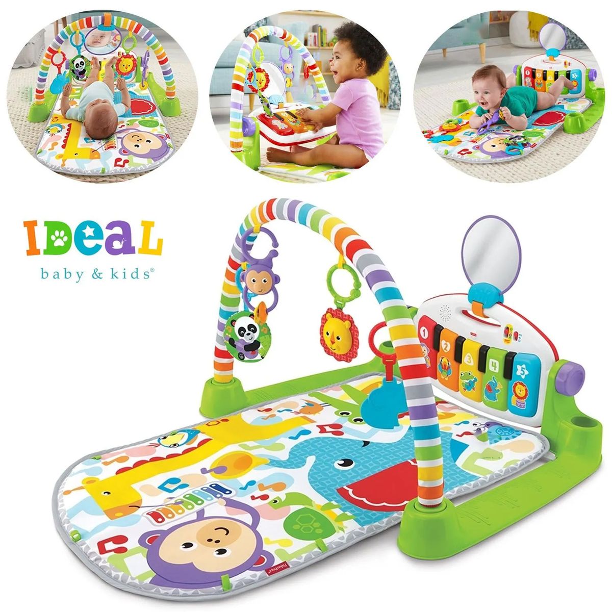 IDEAL - Gimnasio Piano Pataditas Con Luces Musical Y Espejo Verde