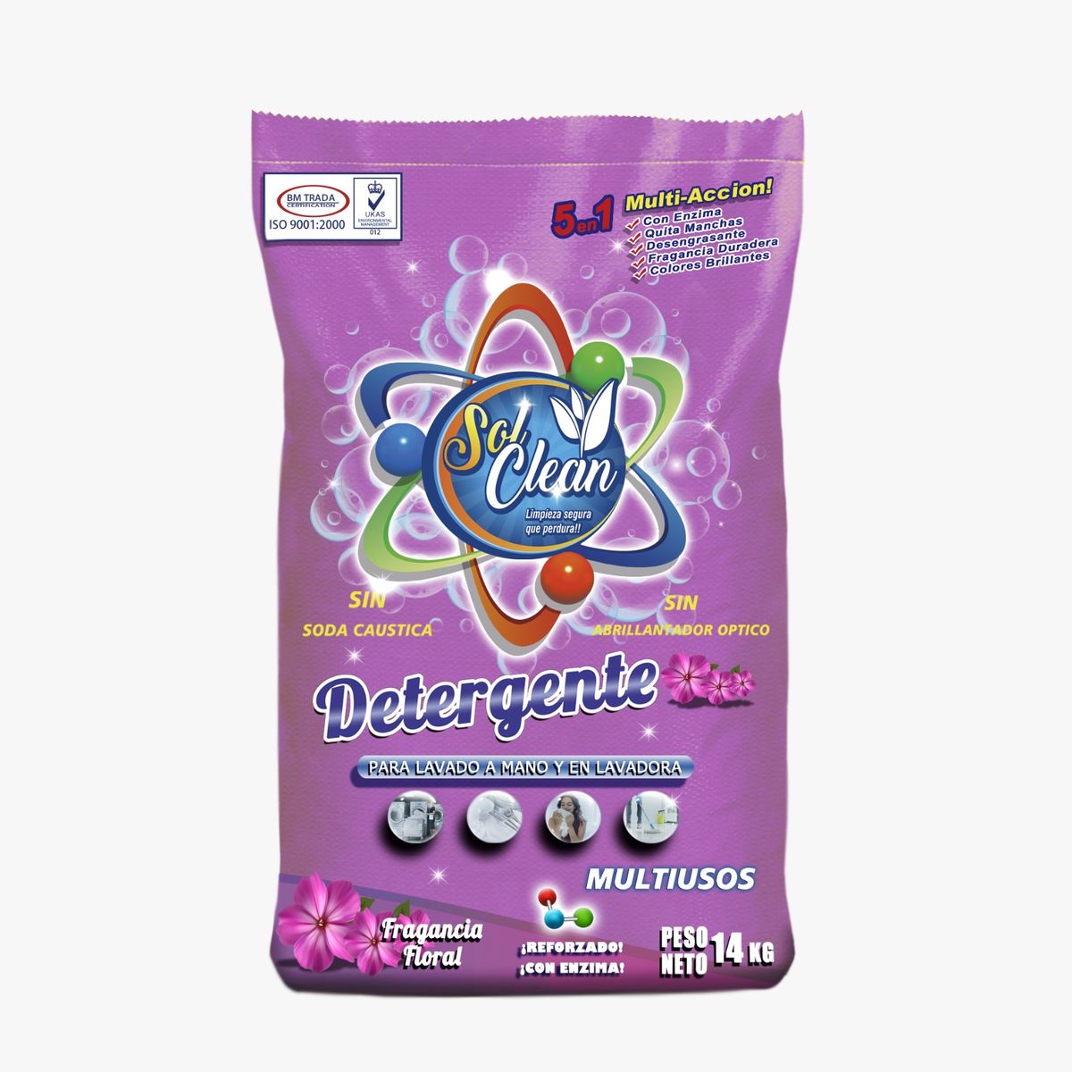 GENERICO - Detergente Polvo Sol Clean 14 Kg Aroma Floral