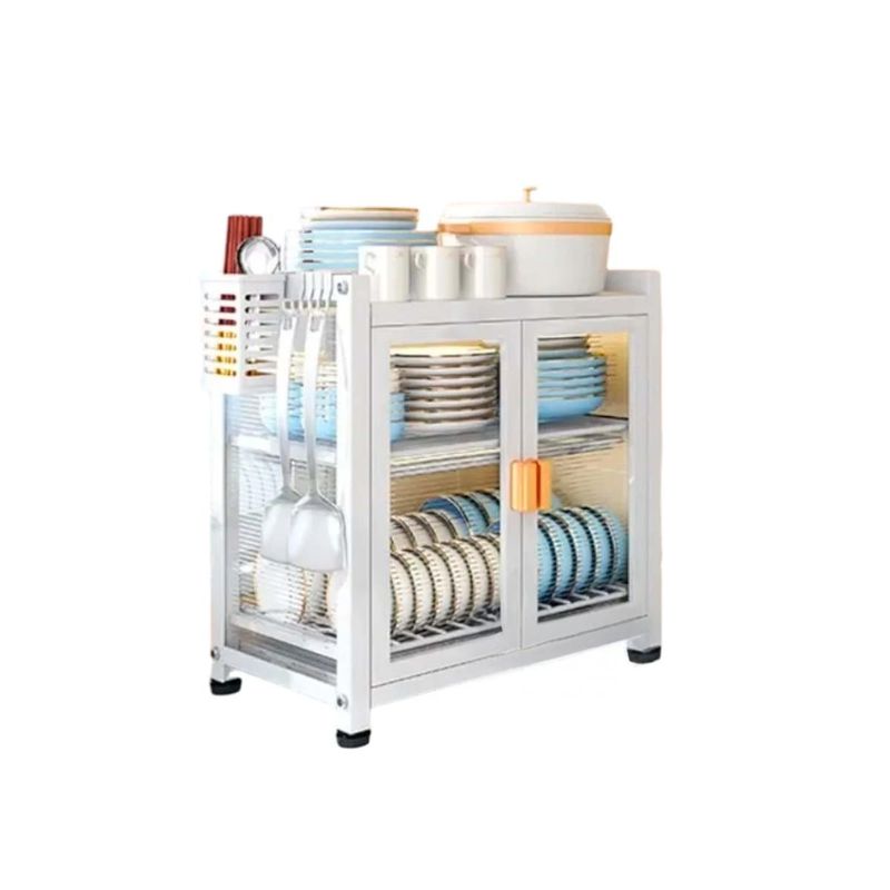 GENERICO - Pack2 Escurridor de Platos de 2 Niveles Cerrado en Blanco