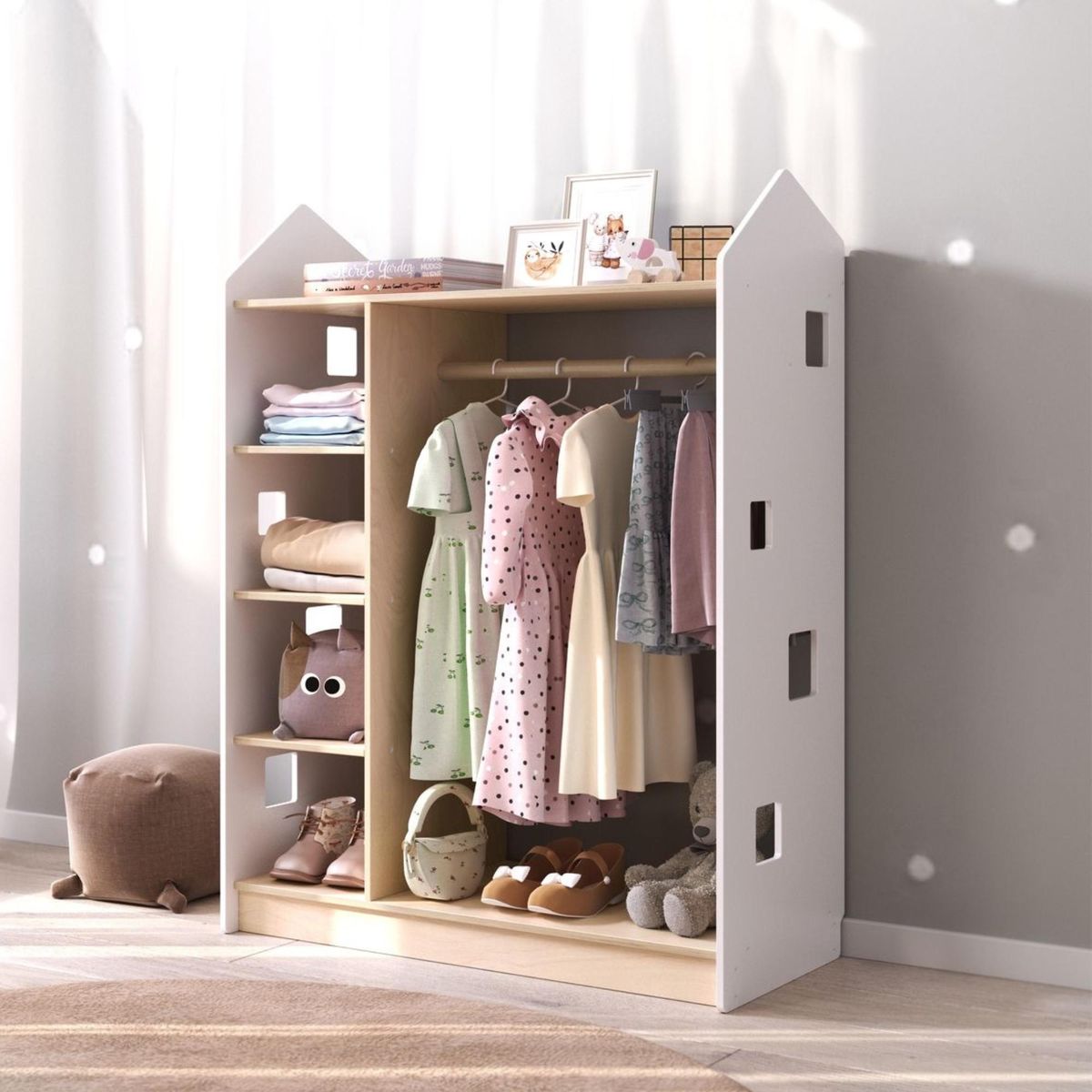 GENERICO - Armario infantil Montessori Teo Blanco Decoban Hogar