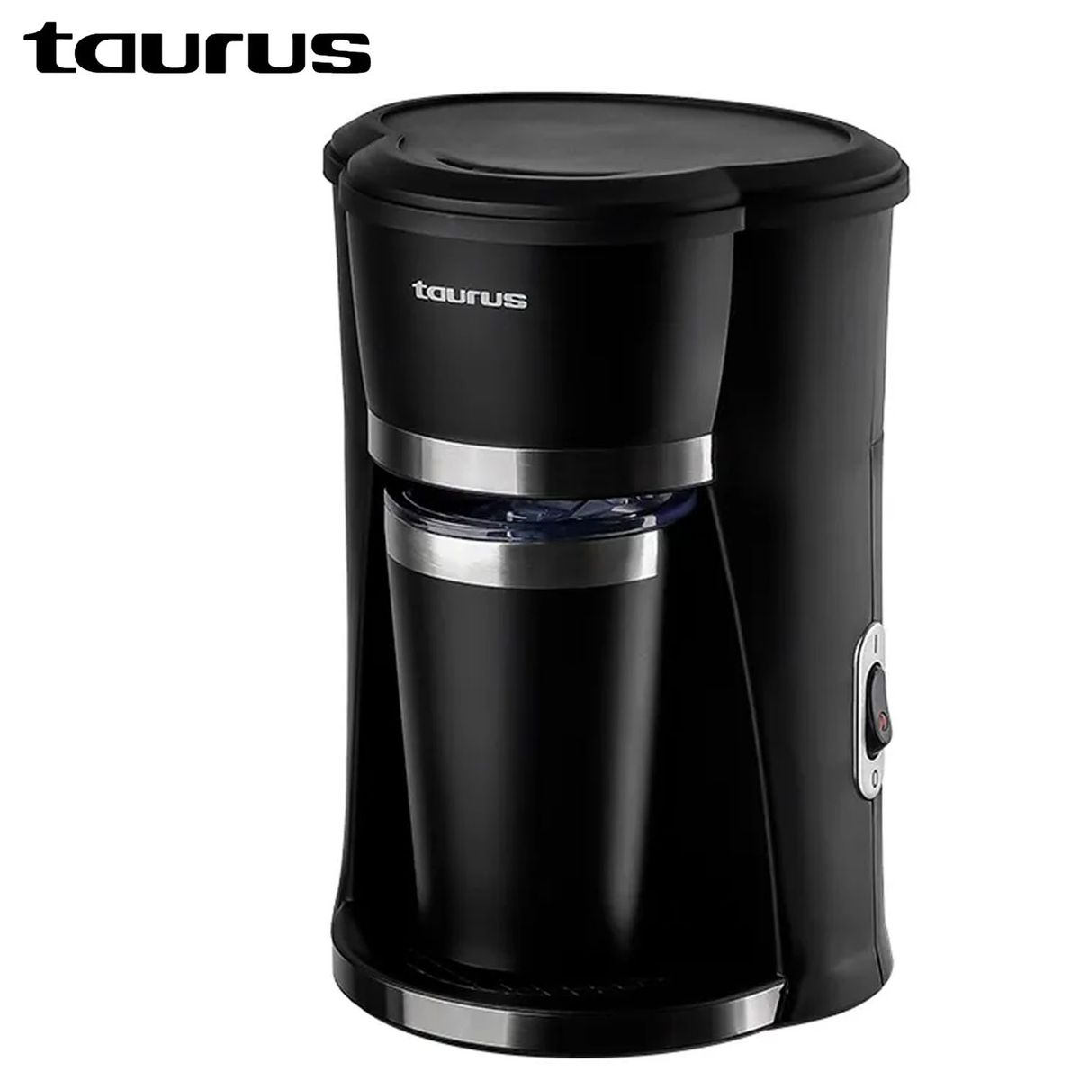 TAURUS - Cafetera Personal Coffee con Taza Térmica de Acero Inoxidable