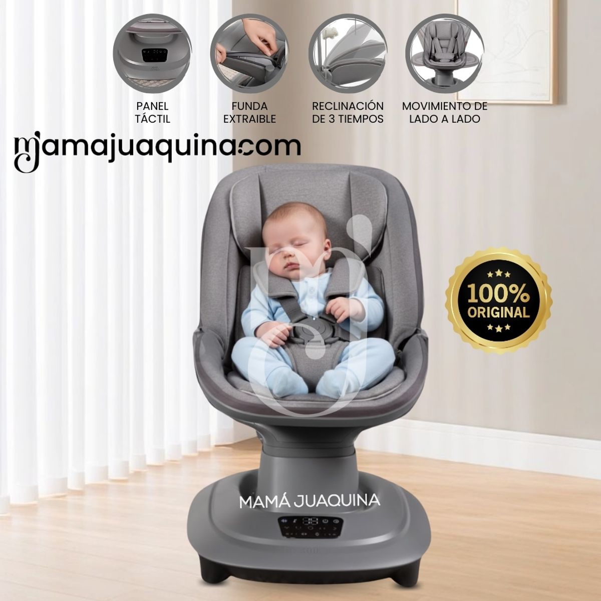 BABY - Mecedora Eléctrica para Bebés «MERCY» Gray