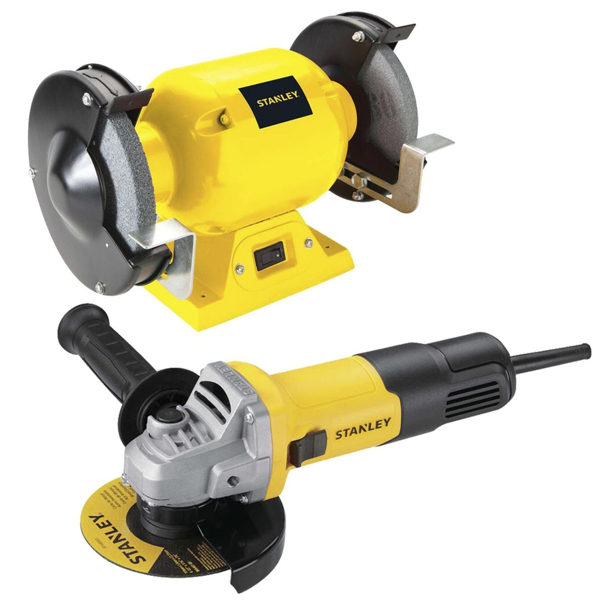 STANLEY - Esmeril de Banco 6" 1/2 Hp + Amoladora 4 1/2" 750W Stanley STGB3715-K2
