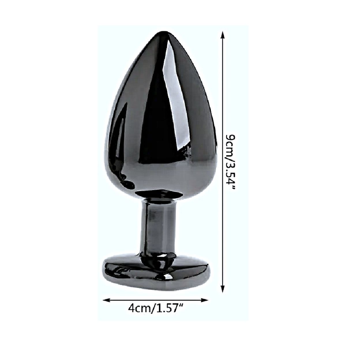 DR PINKY - Plug Talla L Dilatador Anal de Aluminio Consolador Joya Corazon Negro