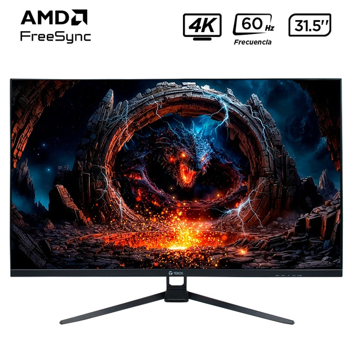 TEROS - Monitor plano TEROS TE-3252S, 31.5" 4K UHD VA LED, 60 Hz, 1 ms, HDMI