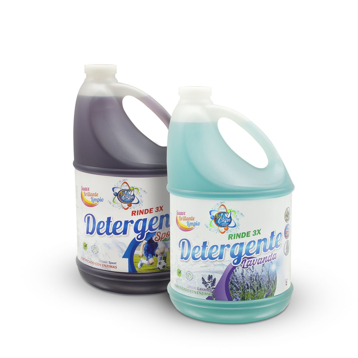 GENERICO - PACK Detergente Liquido Sol Clean 4Lt Aroma Lavanda y Sport