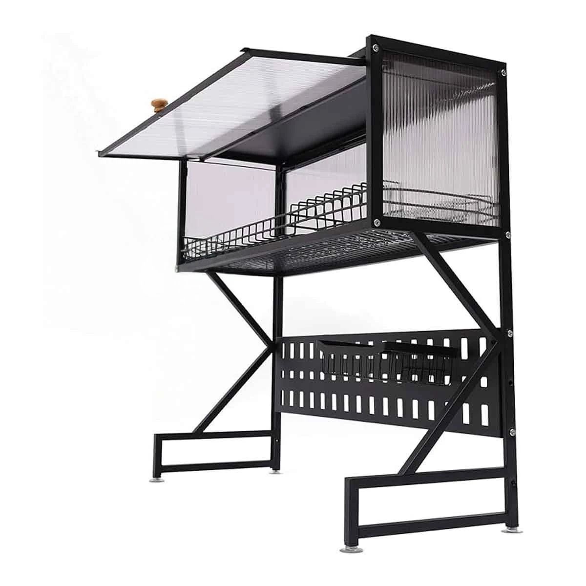 GENERICO - Pack2 Escurridor de Utensilios con Armario de Color Negro