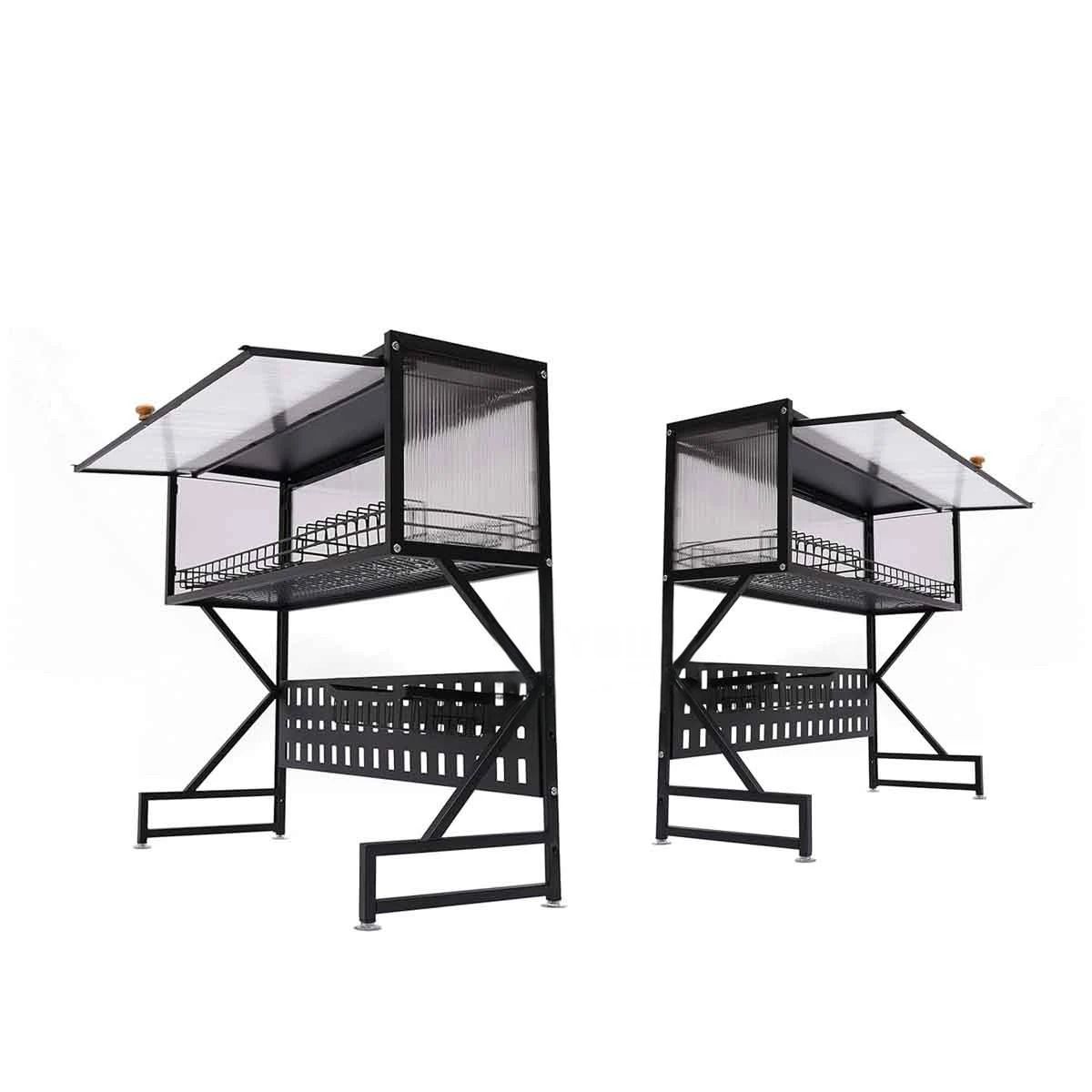 GENERICO - Pack2 Escurridor de Utensilios con Armario de Color Negro