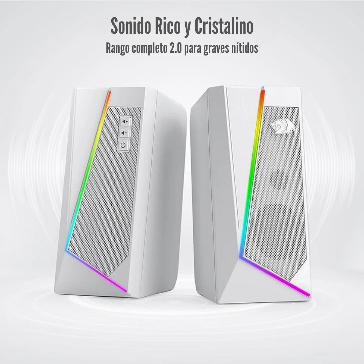 REDRAGON - Redragon - Parlante 2.0 Anvil GS520 RGB - Blanco