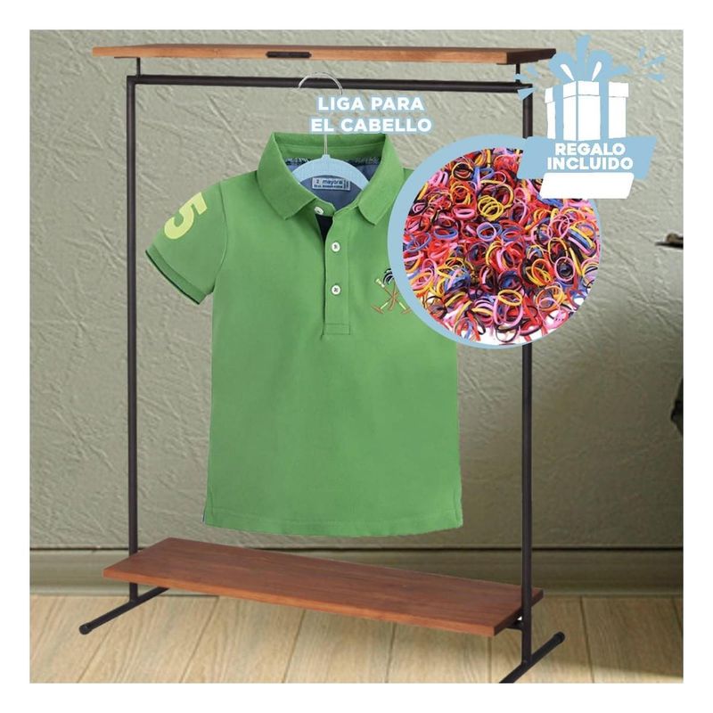 RYBIU IMPORT - Pack4 Colgador de 10 Piezas en Celeste Y+Ligas de Regalo