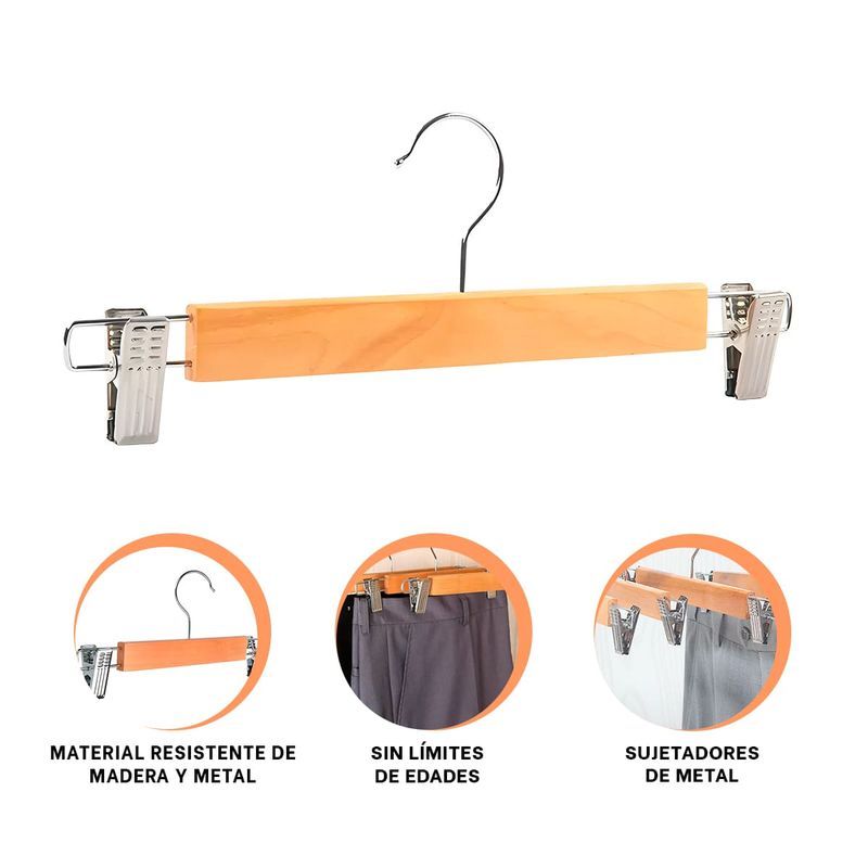 GENERICO - Pack2 Colgador Duradero de Ropa de Madera Y+Regalo Stickers