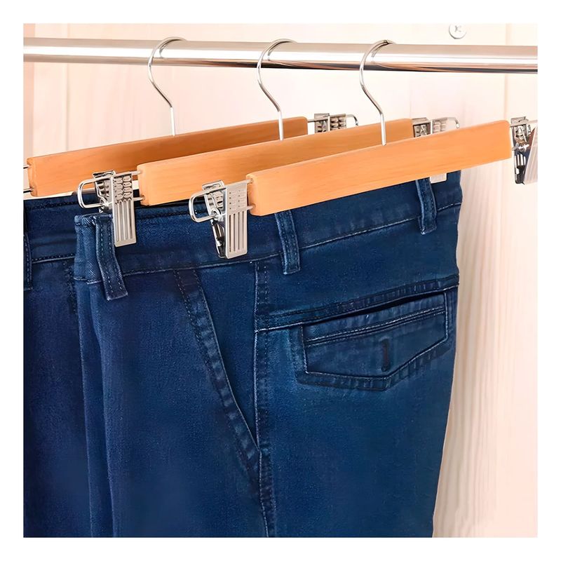 GENERICO - Pack3 Set de Perchas Seguro de Madera Y+Banderitas Adhesivas