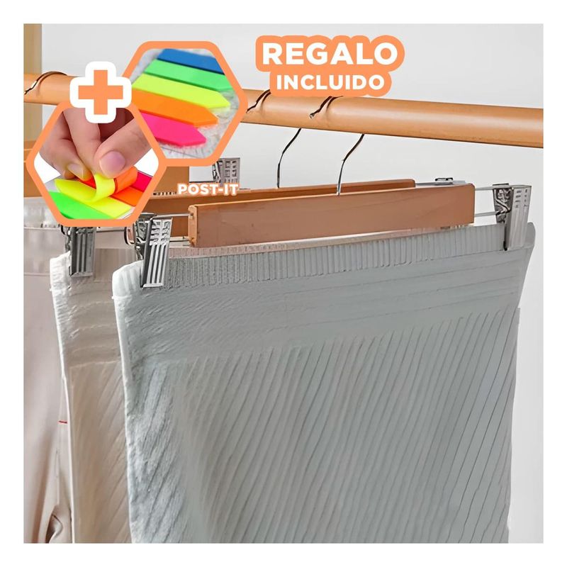 RYBIU IMPORT - Pack6 Colgadores de Perchas Seguro Y+Banderitas Adhesivas