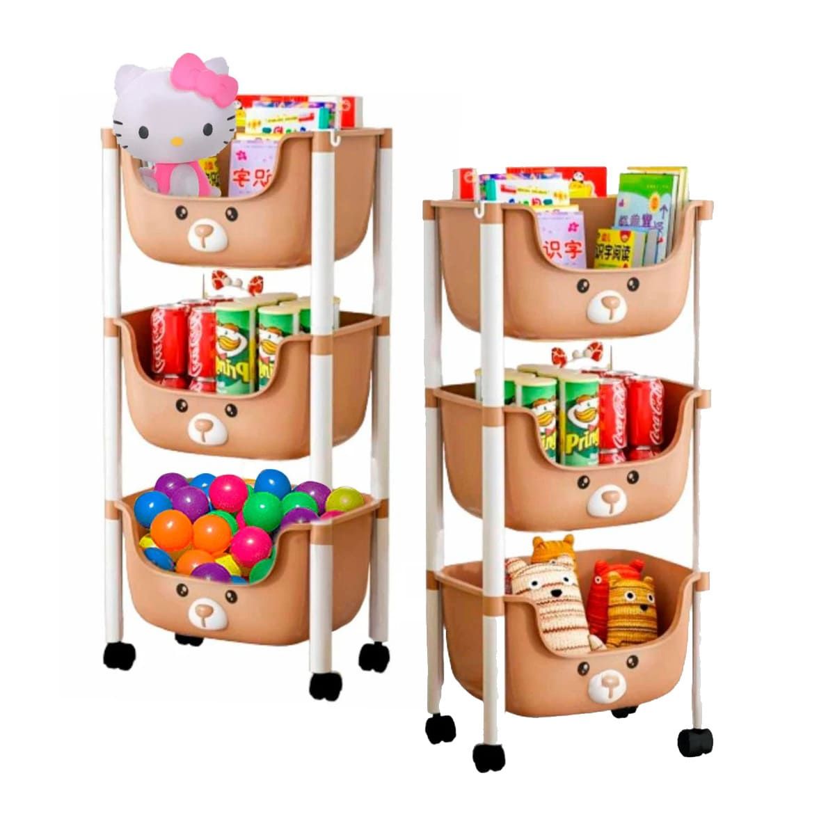 GENERICO - Pack3 Estante Infantil con 3 N Marron Y+Regalo Agendita