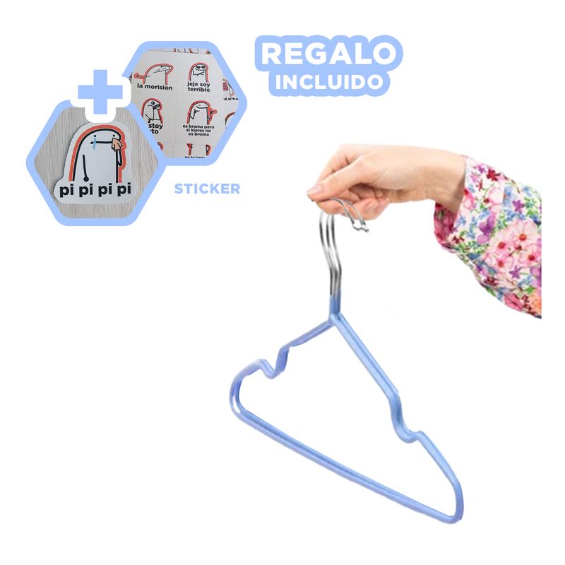 GENERICO - Pack6 Set de Ropa de Alambre en Azul Y+Regalo Stickers